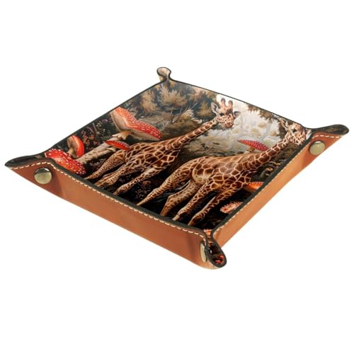 Giraffes Mushrooms Dice Tray Dice Rolling Tray Folding Dice Holder for Dice Games, Like RPG, DND and Other Table Games - color: Multi 12