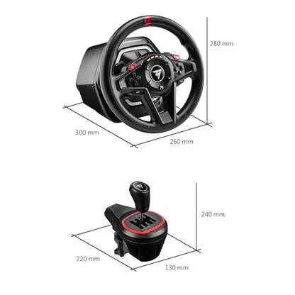 Thrustmaster T128 X Racing Wheel, Pedals & Shifter Bundle - XBOX & PC | Hybrid drive force feedback, 900-degree rotation, racing pedals, 7-speed gearbox, magnetic paddles, for driving and farm sims - style: T128X & Shifter Pack
