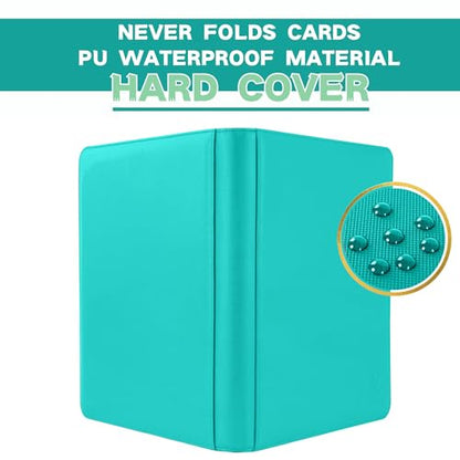 1000+ Pockets Trading Card Binder, 16-Pocket Card Ablum Compatible with MTG,Sports Cards & Other Standard Size Trading Cards (Teal) - color: Teal