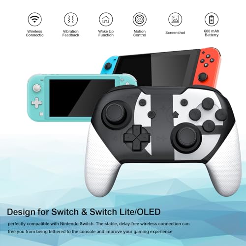 Dritrip Wireless Pro Controller Compatible with Switch/Switch Lite/Switch OLED, Switch Remote Gamepad with Joystick, Double Vibration, Wake-up and Motion Control