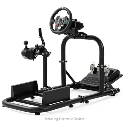 Supllueer Racing Simulator Cockpit Upright Stable Fit for Logitech G27 G29 G920 G923,for Thrustmaster T300RS F458 T500R,for Fanatec, 50mm Round Tube Racing Wheel Stand without Wheel Pedal Shifter Seat