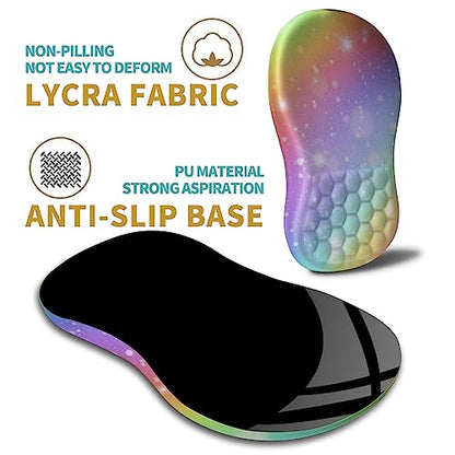 Hokafenle Ergonomic Mouse Pad Wrist Support with Massage Design, Wrist Rest Pain Relief Mousepad with Memory Foam&Non-Slip PU Base, Mouse Pads for Wireless Mouse & Desk (12x8 inch,Rainbow Bubble) - color: HK002-Rainbow Bubble