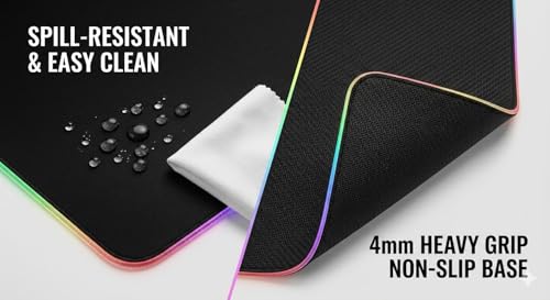 RGB Mouse Pad, XXL Large Gaming Pad 35.43" x 15.75", Desk Mat for Office & Home
