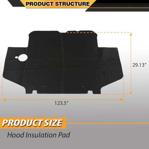 CNNELL Hood Insulation Pad with Clips Compatible with Toyota Tacoma 1995-2000 Black - style: 1995-2000 Toyota Tacoma