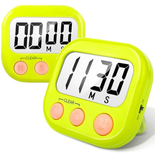 2 Pack Kitchen Timers Loud Ring Digital Timers for Cooking Magnetic Green - color: Green