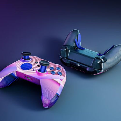 14-in-1 Controller Accessories Kit Compatible with Xbox Elite Series 2, 6 Premium Metal Thumbsticks, Swap Joysticks, 4 Interchangeable Paddles, 2 D-Pads, 1 Tool & 1 Storage Bag (Blue) - color: Blue