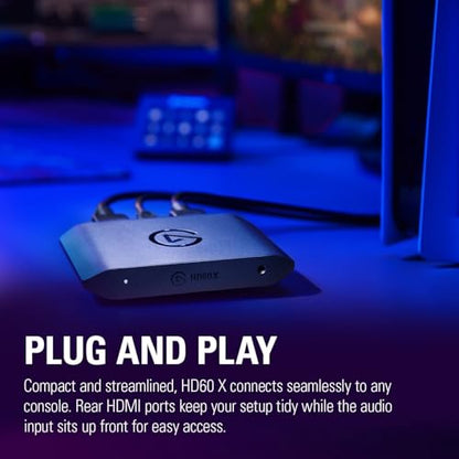 Elgato HD60 X 1080p60 HDR10 External Capture Card for PS5, PS4/Pro, Xbox Series X/S, Xbox One, PC/Mac (Renewed)