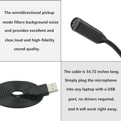 LANDIBO USB Microphone，Adjustable gooseneck mini for Laptop/Desktop Computers Microphone for pc，Plug and Play, Driver-Free USB Condenser Microphone，Recordings, Games, Streaming, podcasts. (USB) - style: USB