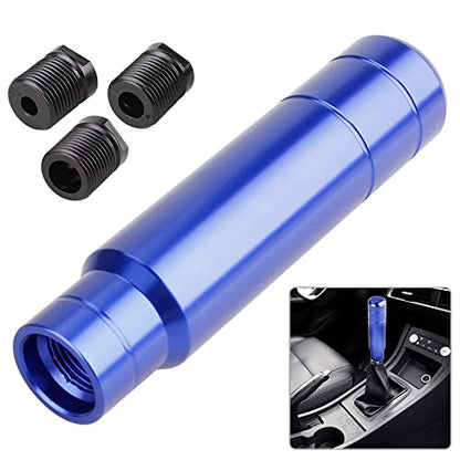 BARTOO Aluminum Alloy Heavy Weighted Shifter Knob, 5" Auto Gear Shift Knob, Car Gear Lever Stick Shifter Handle,with 3 Threaded Adapters M8 M10 M12,Fit Most Automatic Manual Vehicle (Blue) - color: Blue