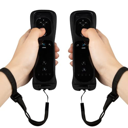 XiQiDianr 2 Packs Silicone Case Cover with Wrist Strap for Nintendo Wii Remote Controller (Black 2) - color: Black