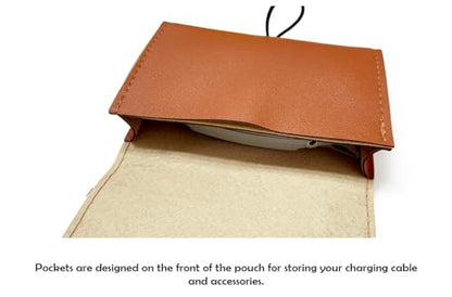 PU GBC Leather Case Carrying Bag for Game Boy Color/Game boy Pocket, Anbernic RG351V, Retroid Pocket 1 - Portable Travel Case, Protective Pouch for Handheld Retro Game Console (Brown)
