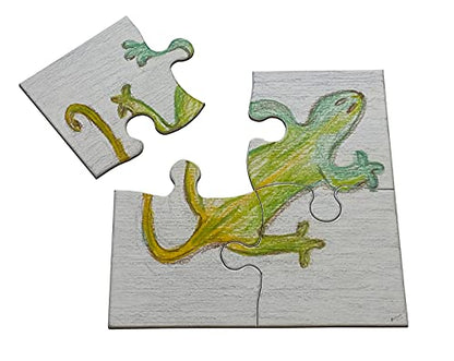 Inovart Lil' Ones 4 -Piece Blank Puzzle - 24 Puzzles Per Package, 4"x4", White - size: 4 Pieces (4 x 4 in), style: 24 Puzzles Per Package