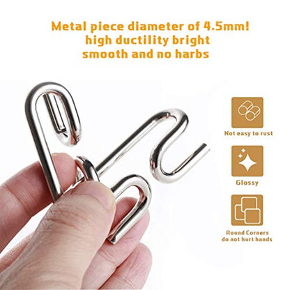 Bamboo 3D Puzzle Metal Brain Teasers Puzzles Mind Game Toys Set for Teens and Adults Pack of 12pcs