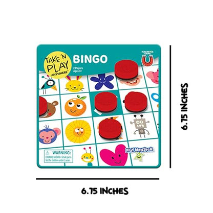 PlayMonster Take N Play Anywhere Bingo - Magnetic Pieces in Magnetic Travel Friendly Tin for Fun on the Go- For Ages 4+ - style: Bingo