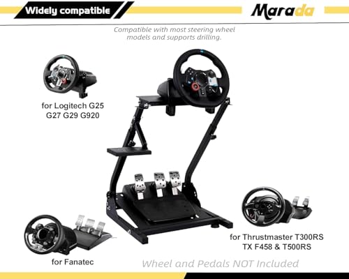 Marada G920 Racing Simulator Cockpit Compatible with Logitech G27 G25 G29 G920,for Thrustmaster Pro Gaming Steering Wheel Stand,Wheel and Pedals Not Included