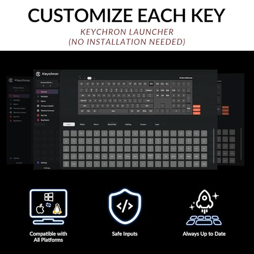 Keychron V6 Max Wireless Custom Mechanical Keyboard, 2.4 GHz Bluetooth 5.1 QMK Full-Size Layout RGB with Hot-swappable Silent Red Switch Compatible with Mac Windows Linux - color: Hot-swap Keychron K Pro Silent Red Switch