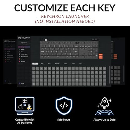 Keychron V6 Max Wireless Custom Mechanical Keyboard, 2.4 GHz Bluetooth 5.1 QMK Full-Size Layout RGB with Hot-swappable Silent Red Switch Compatible with Mac Windows Linux - color: Hot-swap Keychron K Pro Silent Red Switch