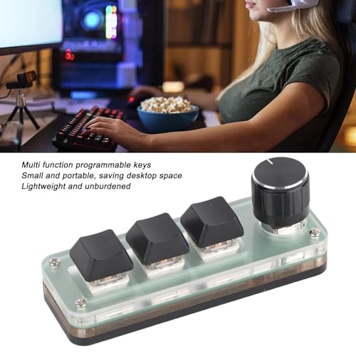 Mini Mechanical Keyboard, Programmable USB Macro Pad, RGB Backlight Gaming Keypad with DIY Programming and Knob Control