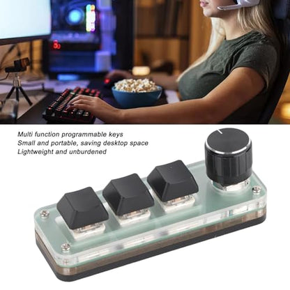 Mini Mechanical Keyboard, Programmable USB Macro Pad, RGB Backlight Gaming Keypad with DIY Programming and Knob Control