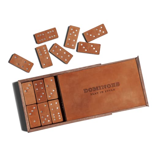 Dominoes Set for Adults 28 Tiles, Domino & Tile Games Set for Classic Board Games, Wooden Dominoes Double 6, Double Six Standard Dominoes Set, Light Brown - color: Light Brown