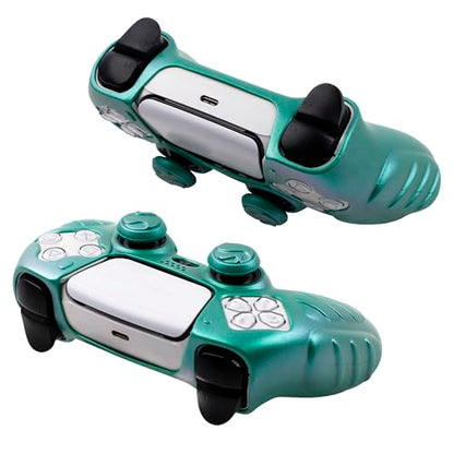 Ergonomic Soft Grip Skin for PS5 Controller, Anti-Slip Silicone Chameleon Controller Cover for PlayStation 5 with 6 Thumb Grips Accessories Set (Chroma Teal) - color: Chroma Teal
