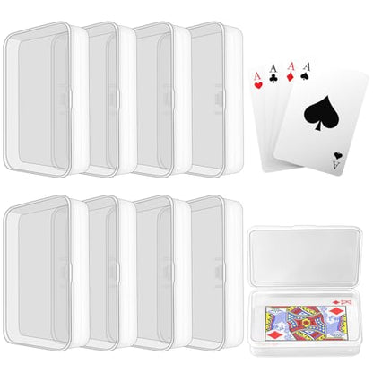 Blank Card Case, 8 Pack Clear Plastic Card Deck Box, Snaps Closed | Storage Box for Base Ball Trading Cards, Business Cards & More - color: 8 PCS Clear