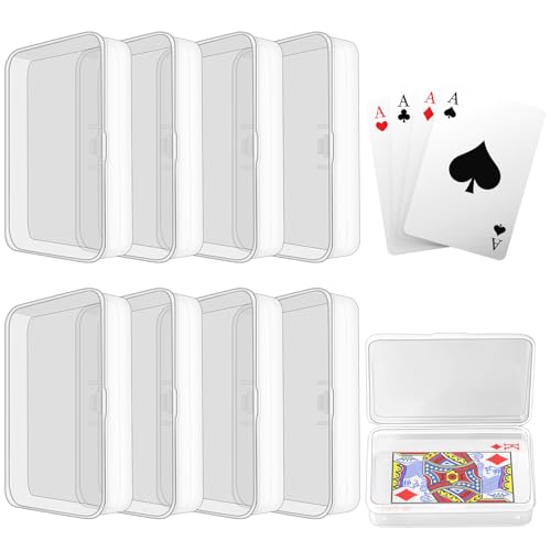 Blank Card Case, 8 Pack Clear Plastic Card Deck Box, Snaps Closed | Storage Box for Base Ball Trading Cards, Business Cards & More - color: 8 PCS Clear