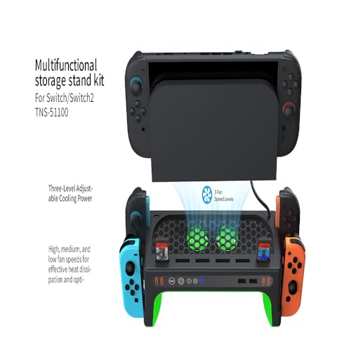Stand for Switch 2 Game Console Cooling Fan with RGB Lighting Heat Sink Base for Switch Station Dock
