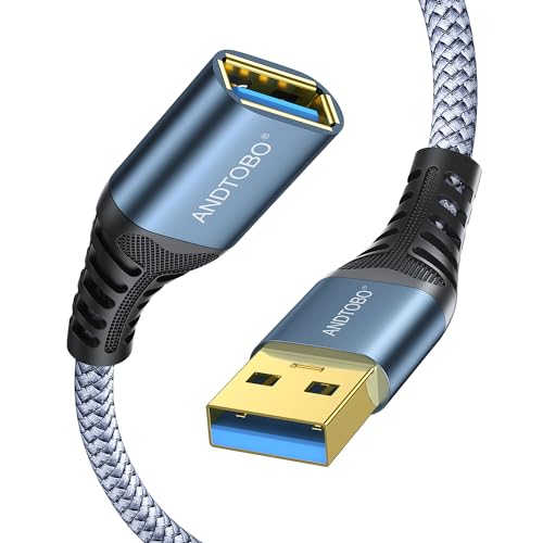 ANDTOBO USB Extension Cable 3.3ft, USB 3.0 Type A Male to Female Extender Cables High-Speed Data Transfer 5Gbps Compatible with Gamepad, Printer, Webcam, USB Keyboard, Flash Drive, Hard Drive - size: 3.3 ft