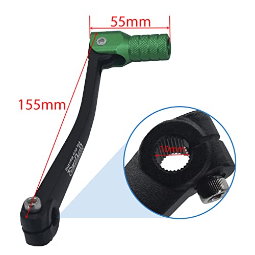CNC Aluminum Gear Shifter Lever, Foldable Gear Shift Lever Fit for 50cc 110cc 250cc CRF50 XR50 XR CRF Dirt Pit Monkey Bike Motorcycle ATV Quad Accessories Parts (Black&Green) - color: Black&Green