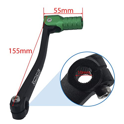 CNC Aluminum Gear Shifter Lever, Foldable Gear Shift Lever Fit for 50cc 110cc 250cc CRF50 XR50 XR CRF Dirt Pit Monkey Bike Motorcycle ATV Quad Accessories Parts (Black&Green) - color: Black&Green