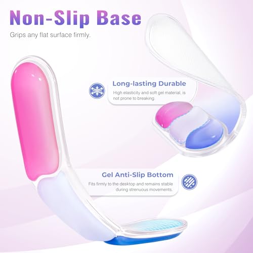 Ospelelf Mouse Pad with Wrist Rest Set Gel Ergonomic Keyboard Wrist Support Anti-Slip Rubber Bottom Office Women Desk Accessories for Computer, Laptop and Gaming, Pink and Blue - color: Pink and Blue, style: Keyboard Rest + Mouse Rest + Coaster