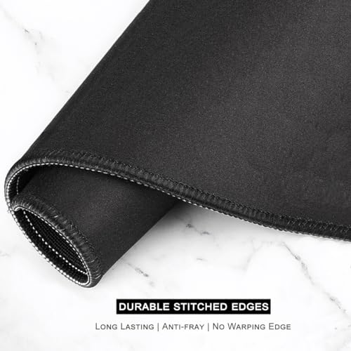 Auhoahsil Large Gaming Mouse Pad, Marble Theme XXL 35.4 x 15.7 in Desk Pad Stitched Non-Slip Rubber Long Computer Mousepad Thin Extended Full Size Desk Mat for Desktop Laptop Wireless Mice, Blue - color: 10 Navy Marble, size: 35.5L x 15.7W inches