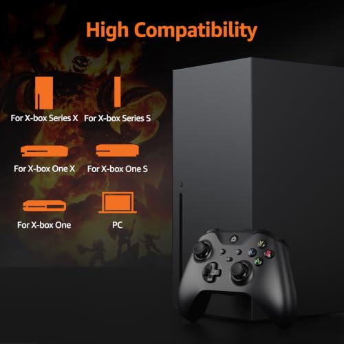 IWGAME Wired Controller for X-BOX/PC, Hall Effect Joysticks&Triggers Gamepad with Turbo, 3.5mm Headphone Jack/Dual Vibration, Compatible with X-BOX One/S/X, X-BOX Series S/X, PC, IOS, Android Platforms(Black, 7.2ft) - color: Black