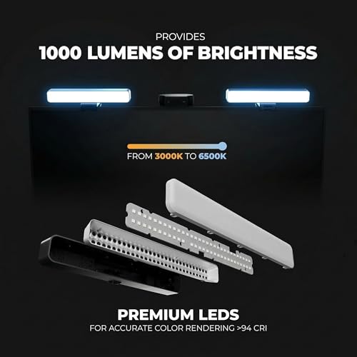 HumanCentric Premium Video Conference Lighting for Video Calls, Zoom | HighBeam Pro LED Webcam Light for Zoom Meetings & Streaming, Upgrade Monitor Ring Light with dual Video Conference Light