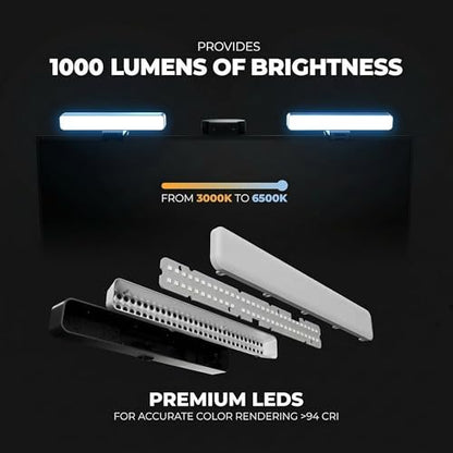 HumanCentric Premium Video Conference Lighting for Video Calls, Zoom | HighBeam Pro LED Webcam Light for Zoom Meetings & Streaming, Upgrade Monitor Ring Light with dual Video Conference Light