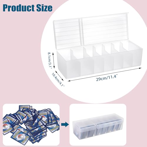 OwnMy 2PCS Plastic Trading Card Storage Boxes, Baseball Card Storage Boxes | Plastic Card Storage Box with Dividers, Plastic Card Deck Box Organizers Top Loader Storage Boxes for TCG / MTG Cards