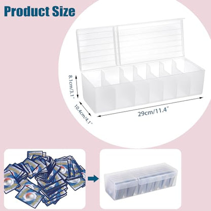 OwnMy 2PCS Plastic Trading Card Storage Boxes, Baseball Card Storage Boxes | Plastic Card Storage Box with Dividers, Plastic Card Deck Box Organizers Top Loader Storage Boxes for TCG / MTG Cards