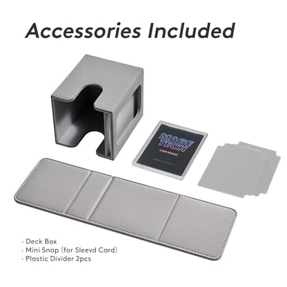 Commander Deck Box Lite - Card Display with Snap Card Holder & Removable Cover, Fits 100+ Single-Sleeved Cards, Ideal for MTG, PTCG, OPCG, SWU & More (Grey) - color: Grey