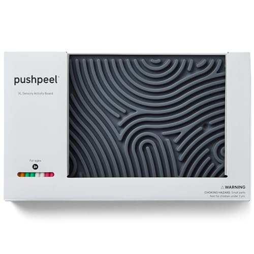 Pushpeel XL Sensory Activity Board – Expandable Silicone Fidget Toy for Stress, Anxiety, ADHD & Autism – Modular, Silent, No Mess - Granite - color: Granite