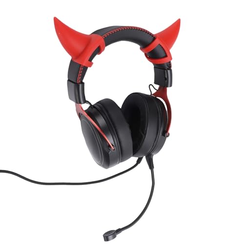 Wired Gaming Headset, Noise Cancelling Over Ear Headphones with Mic, RGB LED Light and Voice Pickup for PC Home Office and Gaming (Black Red) - color: Black Red