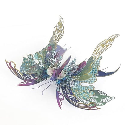 Butterfly 3D Metal Puzzle for Adults, Mechanical Butterfly Metal Model Building Kit, 50+PCS Steampunk Bionic QianYuDie Jigsaw Puzzles Animal, DIY Craft Kit Toy Gift -KIT - style: 50PCS+, KIT Version, Edition 2
