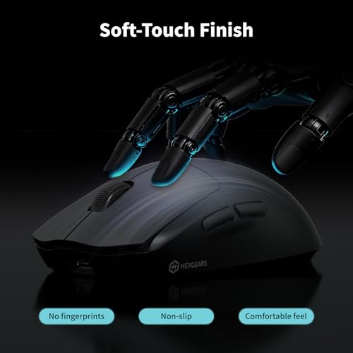 Hexgears H9 Wireless Gaming Mouse, BT5.0/2.4G Hz/USB C Gaming Mice, 12500DPI, 60g Lightweight, 5 Programmable Buttons, Web Driver, 150 hr Battery Life, Gaming Accessories for PC/Laptop/Mac (Black) - color: Black