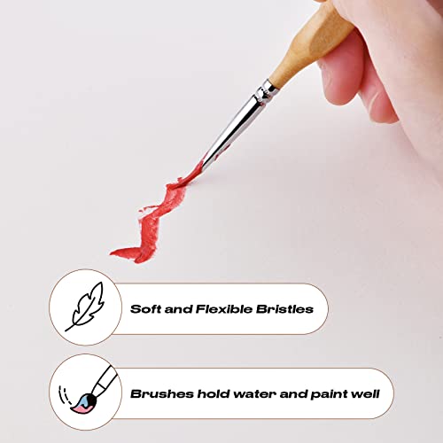 Golden Maple Miniature Paint Brushes, 15PC Model Brushes Micro Detail Paint Brush Set, Fine Detailing for Acrylics, Oils, Watercolors & Paint by Number, Figurine (Wooden) - color: Wooden