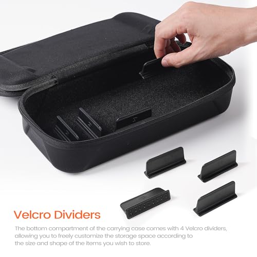 GesTac Large Capacity Carrying Case for Switch 2 (2025), Tactical Travel Storage Bag for Console, 12 Game Cards & Accessories, Hard Shell Protective Pouch with Customizable Divider – Black