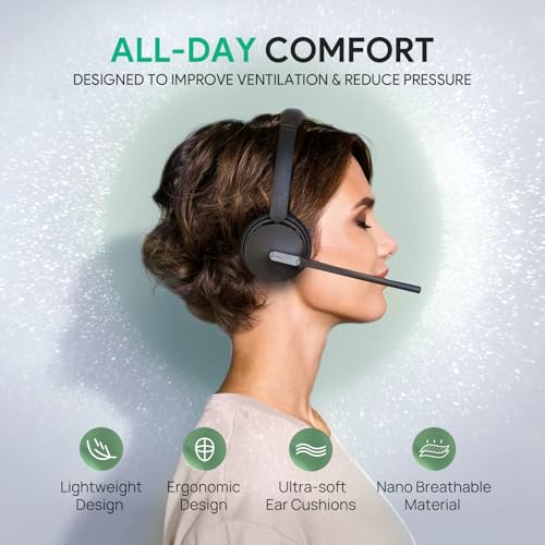 Yealink WH64 DECT & Bluetooth Dual UC Zoom Wireless Headset, 606 ft Range On Ear Work Headphones with 3X Noise Cancelling Mic, 32H Talk Time, Ringer, Office Headsets for Desk Phone, PC,Cellphone - style: WH64 Dual-UC