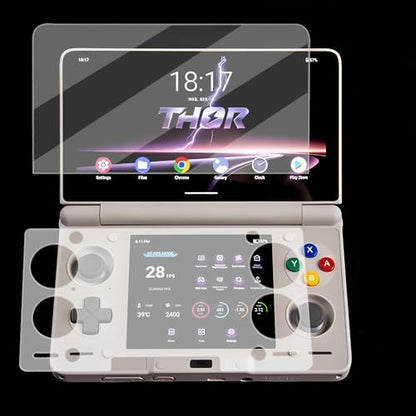 Screen Protector Compatible with AYN THOR Handheld Console, Tempered Glass for Dual Screens, Scratch-Resistant, High-Definition (2, Upper+Lower Screen Protector) - size: Upper+Lower Screen Protector