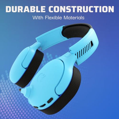 PDP AIRLITE Pro Wireless Stereo Gaming Headset, Officially Licensed by Sony PlayStation 5, PS5/PS4/PS3/PC, Lightweight Durable 40 Foot Connection, Noise-canceling Flip-to-Mute Mic, Neptune Blue - color: Blue, style: Wireless