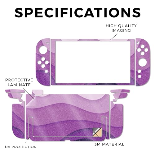 Glossy Glitter Gaming Skin Compatible with Nintendo Switch 2 Console Only - Papercraft Purple - Premium 3M Vinyl Protective Wrap Decal Cover - Easy to Apply | Crafted in The USA by MightySkins - color: Papercraft Purple, size: Switch 2 Console Skin Only,