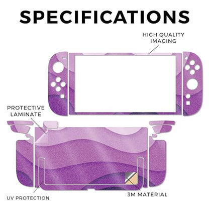 Glossy Glitter Gaming Skin Compatible with Nintendo Switch 2 Console Only - Papercraft Purple - Premium 3M Vinyl Protective Wrap Decal Cover - Easy to Apply | Crafted in The USA by MightySkins - color: Papercraft Purple, size: Switch 2 Console Skin Only,